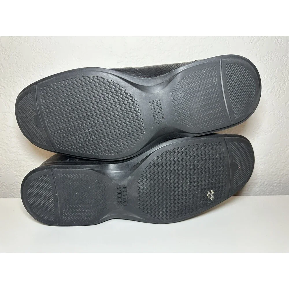Johnston & Murphy Sheepskin Slip‎ On Leather Black Shoes 20-7615 Men's 10M